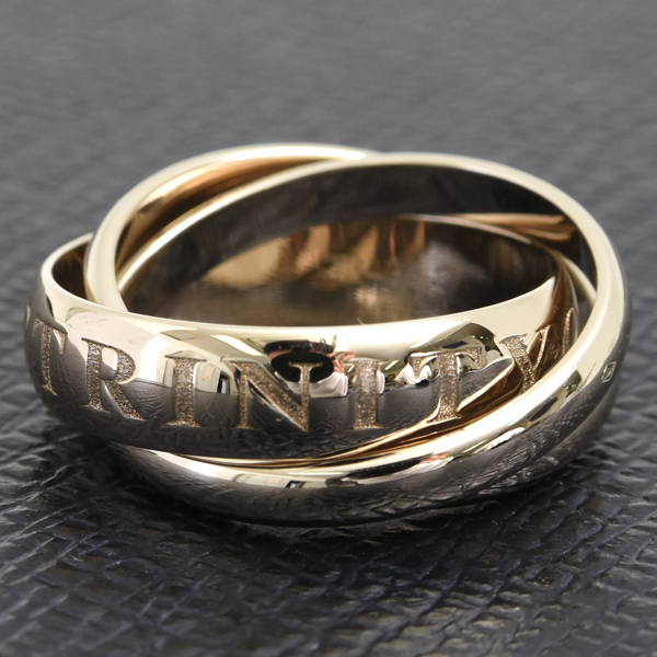 カルティエ 指輪 レディース トリニティ 3連 リング 1998年 57号 ホワイトゴールド Cartier 750WG 中古