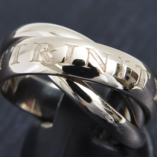 カルティエ 指輪 レディース トリニティ 3連 リング 1998年 57号 ホワイトゴールド Cartier 750WG 中古