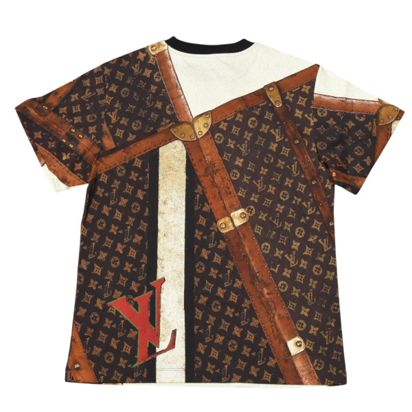 ルイヴィトン 半袖Tシャツ レディース チェーン トランク Mサイズ 25SS ブラウン コットン Louis Vuitton 未使用展示品