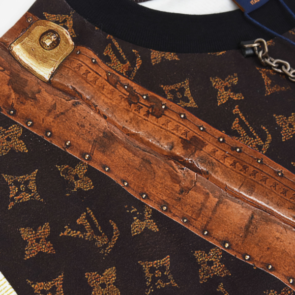 ルイヴィトン 半袖Tシャツ レディース チェーン トランク Mサイズ 25SS ブラウン コットン Louis Vuitton 未使用展示品
