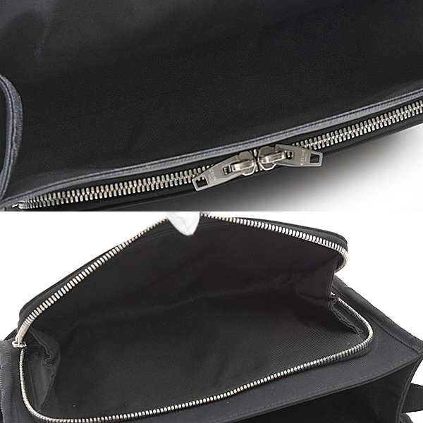 セリーヌ バッグ メンズ レディース スモール トレッキング メッセンジャー ロゴ ショルダーバッグ ナイロン ブラック CELINE 11006 中古