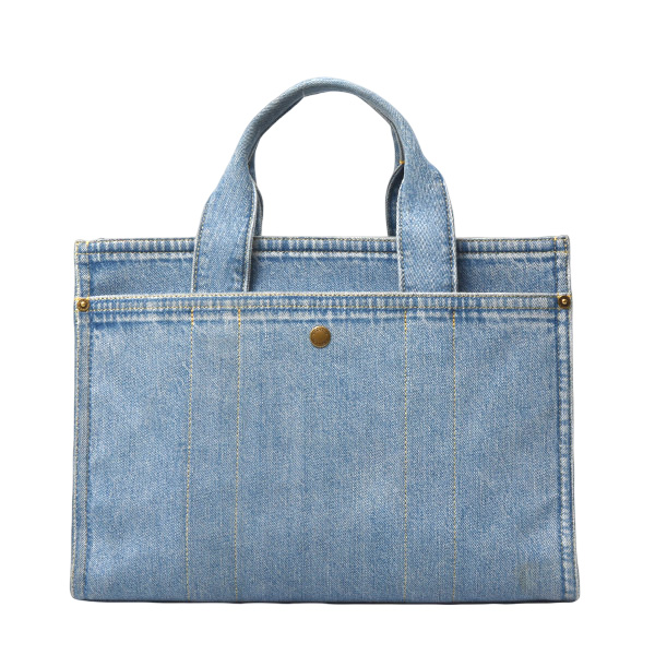 コーチ バッグ レディース デニム 2WAYハンドバッグ ショルダー 刺繍ロゴ デニムブルー CR657 COACH 中古