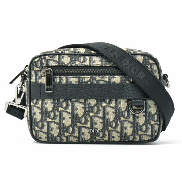 クリスチャンディオール バッグ レディース メンズ オブリーク サファリバッグ ミニ ショルダーバッグ ジャガード Christian Dior 2ESWS011YKY 中古