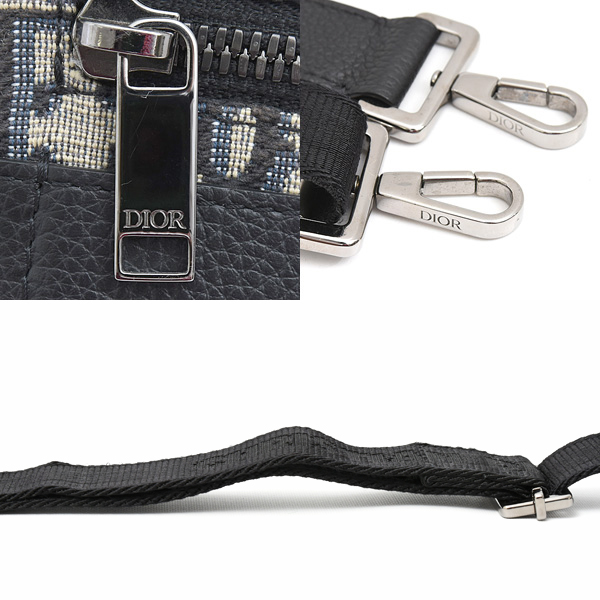 クリスチャンディオール バッグ レディース メンズ オブリーク サファリバッグ ミニ ショルダーバッグ ジャガード Christian Dior 2ESWS011YKY 中古