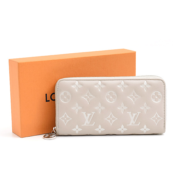 ルイヴィトン 財布 レディース クッサン ジッピーウォレット 長財布 ラムレザー 日本限定 グレー系 Louis Vuitton M13700 中古