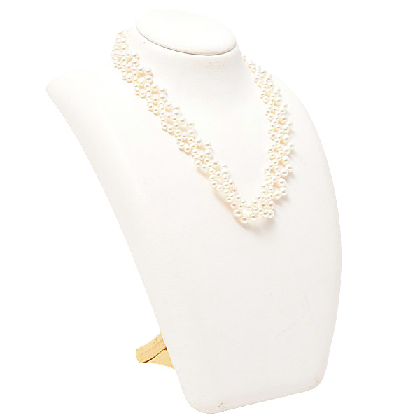 ミキモト ネックレス レディース パール デザイン ネックレス 3.5mm～5.2mm珠 ゴールド MIKIMOTO K18 中古