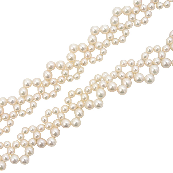 ミキモト ネックレス レディース パール デザイン ネックレス 3.5mm～5.2mm珠 ゴールド MIKIMOTO K18 中古