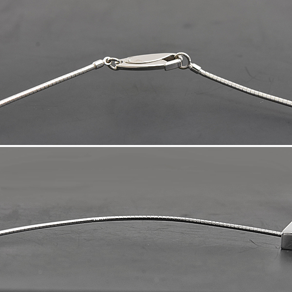 ミキモト ネックレス レディース バーモチーフ 3Pダイヤモンド オメガネックレス D0.15ct ホワイトゴールド MIKIMOTO K18WG 中古