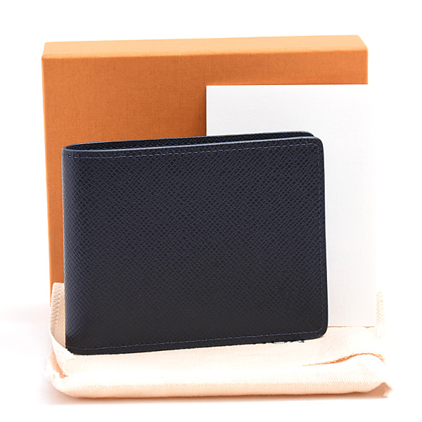 ルイヴィトン 財布 メンズ タイガ ポルトフォイユ ミュルティプル 二つ折り札入れ ブルーマリーヌ Louis Vuitton M30530 中古