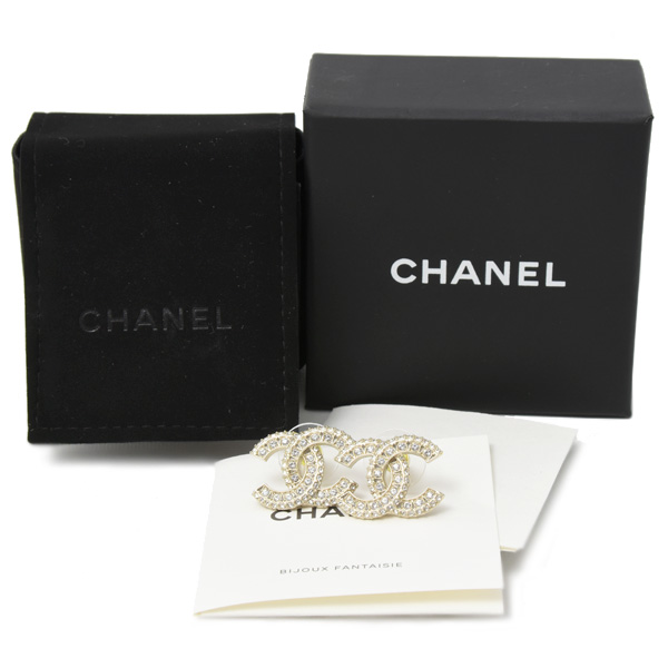 シャネル ジュエリー レディース ココマーク ピアス ラインストーン GP CHANEL 中古