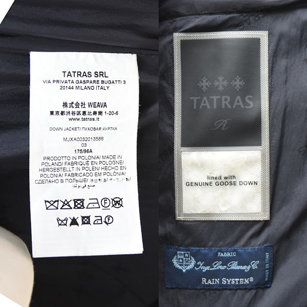 タトラス 衣料品 メンズ ダウン ジャケット ドミッツィアーノ ブラック TATRAS MJXA0032013588 中古
