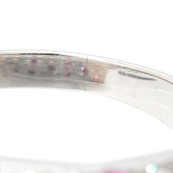ミキモト 指輪 レディース ダイヤモンド×ルビー リング D1.02ct R0.56ct 19号 K18WG ホワイトゴールド MIKIMOTO 中古