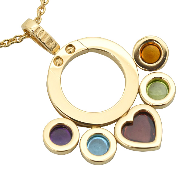 ブルガリ ネックレス レディース アレグラ マルチストーン アメジスト ペリドット他 イエローゴールド BVLGARI 750YG 中古
