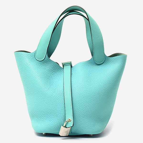 エルメス バッグ レディース ピコタンロックPM ハンドバッグ T刻 トリヨンクレマンス ブルーアトール HERMES 中古