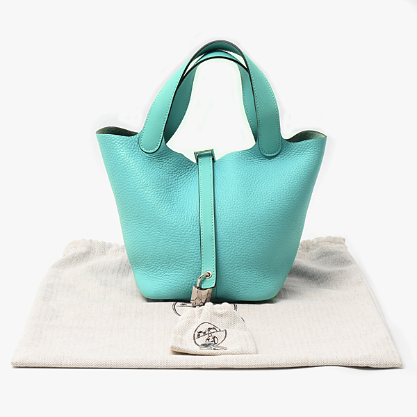 エルメス バッグ レディース ピコタンロックPM ハンドバッグ T刻 トリヨンクレマンス ブルーアトール HERMES 中古