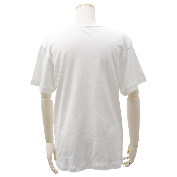 ルイヴィトン 半袖Tシャツ レディース フロックド LV Tシャツ Mサイズ クリーニング済み ホワイト オレンジ Louis Vuitton RW242WW 中古