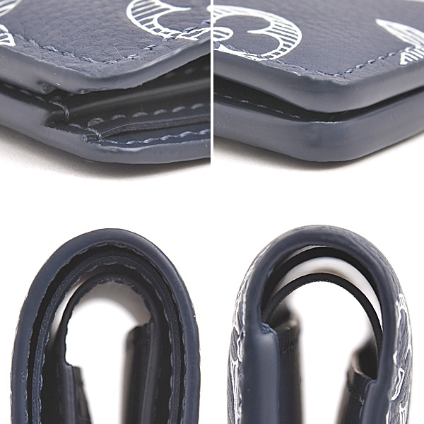 ルイヴィトン 財布 メンズ モノグラムシャドウ ポルトフォイユミュルティプル 二つ折り カーフ ネイビーブルー Louis Vuitton M83379 中古