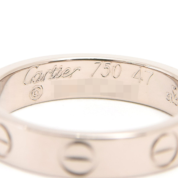カルティエ 指輪 レディース ミニラブ リング 47号 実寸7号 ホワイトゴールド Cartier 750WG 中古