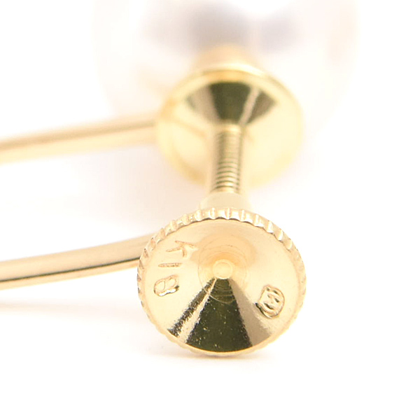 ミキモト イヤリング レディース 1Pパール 7.6mm珠 イエローゴールド MIKIMOTO K18 中古