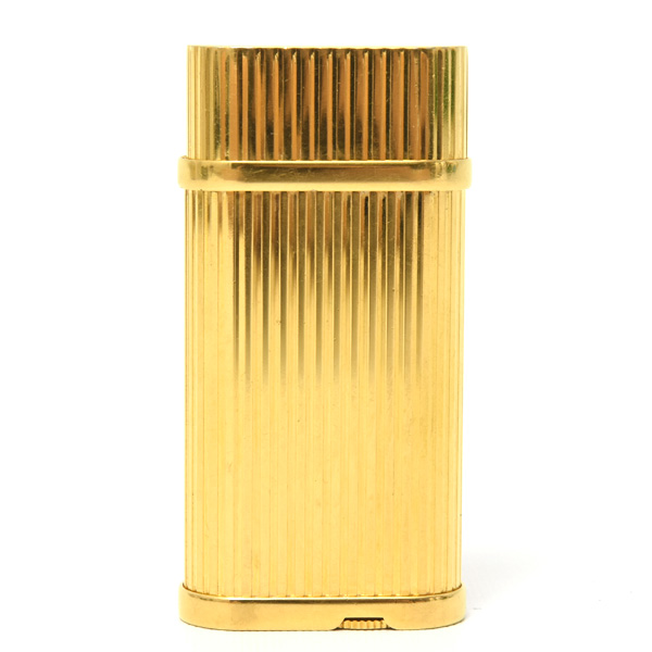カルティエ ライター ゴドロン ガスライター ストライプ ゴールド メンテナンス済み Cartier 中古