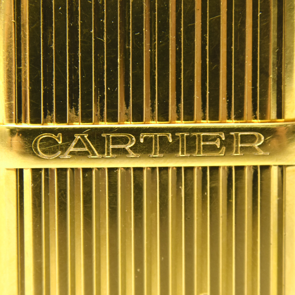 カルティエ ライター ゴドロン ガスライター ストライプ ゴールド メンテナンス済み Cartier 中古