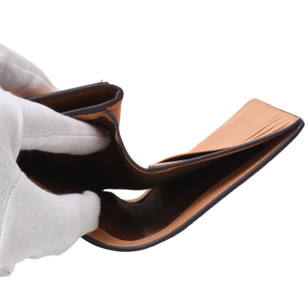 コーチ 財布 レディー スヌーピー コンパクト 2つ折り財布 PEANUTS コラボ レザー ホワイト×ブラウン COACH 中古