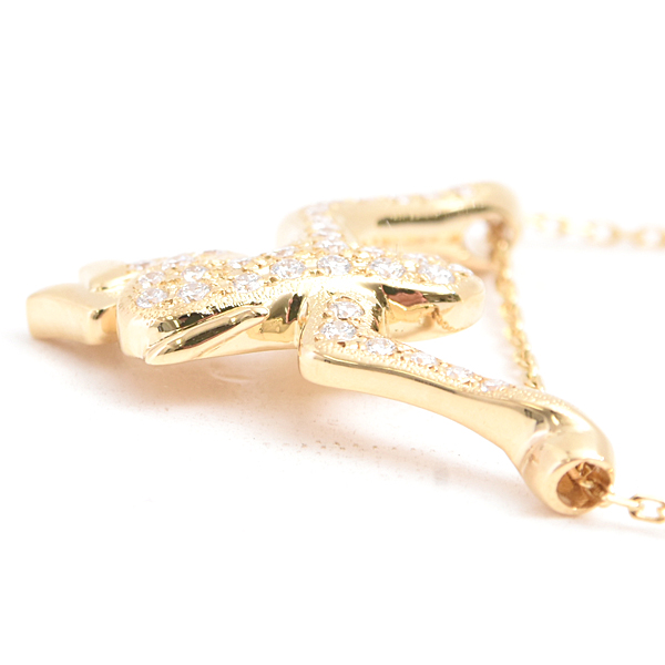 ミキモト ネックレス レディース モンキーモチーフ ダイヤ×パール ネックレス D0.40ct ゴールド MIKIMOTO K18 中古