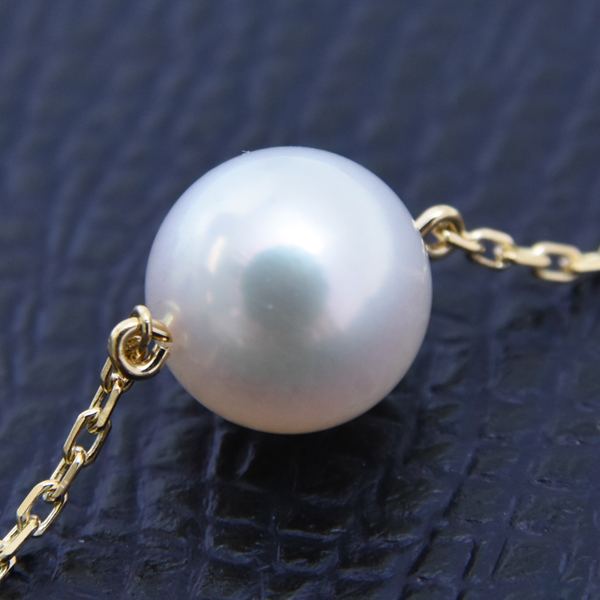 ミキモト ネックレス レディース モンキーモチーフ ダイヤ×パール ネックレス D0.40ct ゴールド MIKIMOTO K18 中古