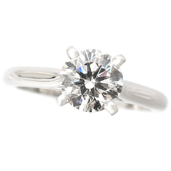 カルティエ 指輪 レディース ソリテール ダイヤモンド リング 立爪 D1.16ct G-VVS1-EX 50号 プラチナ Cartier PT950 中古