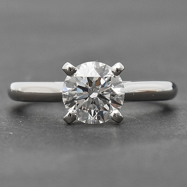 カルティエ 指輪 レディース ソリテール ダイヤモンド リング 立爪 D1.16ct G-VVS1-EX 50号 プラチナ Cartier PT950 中古