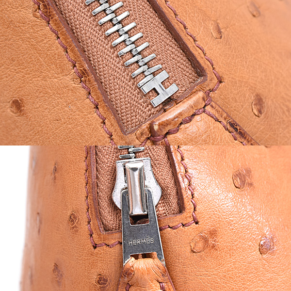 エルメス バッグ レディース ボリード ウェブ □E刻 ハンドバッグ コニャック オーストリッチ HERMES 中古