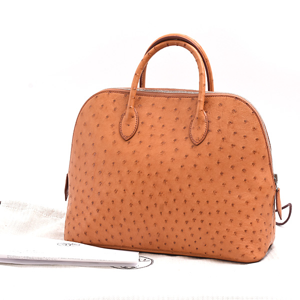 エルメス バッグ レディース ボリード ウェブ □E刻 ハンドバッグ コニャック オーストリッチ HERMES 中古