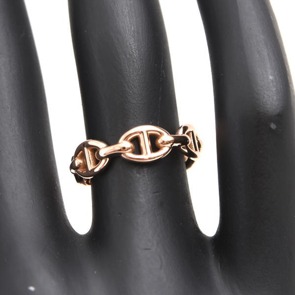 エルメス 指輪 レディース シェーヌダンクル アンシェネPM リング 51号 ピンクゴールド HERMES 750PG 中古