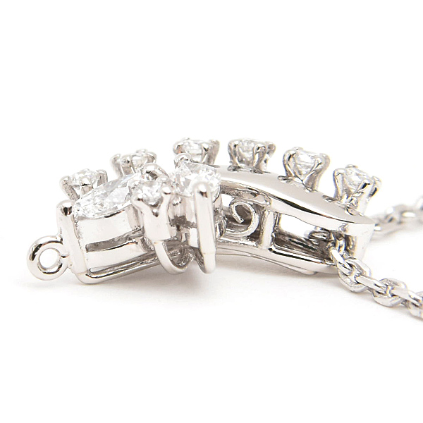 ミキモト ネックレス レディース ダイヤ リーフデザイン ペンダント D0.32ct プラチナ MIKIMOTO PT900 中古