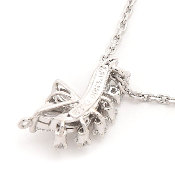 ミキモト ネックレス レディース ダイヤ リーフデザイン ペンダント D0.32ct プラチナ MIKIMOTO PT900 中古