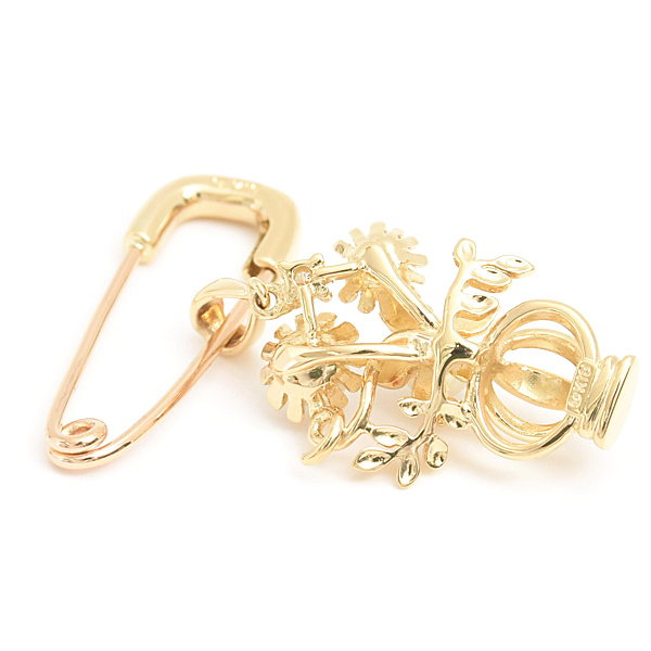 ミキモト ペンダント レディース 3Pパール ダイヤ フラワーモチーフ 3WAY ブローチ 3.0mm～4.0mm珠 イエローゴールド MIKIMOTO K18 中古