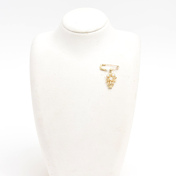 ミキモト ペンダント レディース 3Pパール ダイヤ フラワーモチーフ 3WAY ブローチ 3.0mm～4.0mm珠 イエローゴールド MIKIMOTO K18 中古