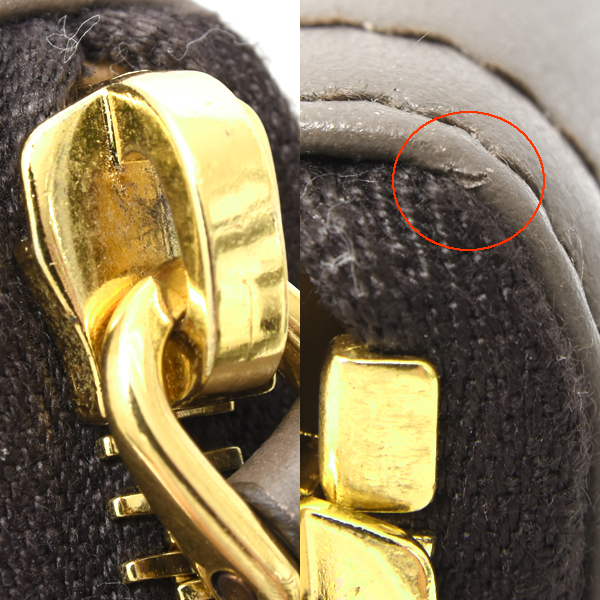プラダ 財布 レディース 長財布 ラウンドファスナー カーフレザー グレーブラウン PRADA 中古