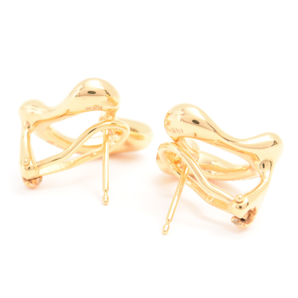 ティファニー ピアス レディース オープンハート エルサペレッティ イエローゴールド 750YG TIFFANY 中古