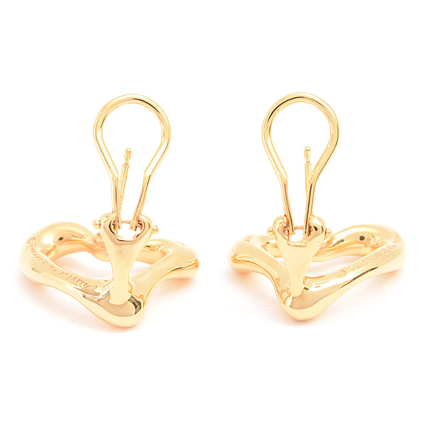 ティファニー ピアス レディース オープンハート エルサペレッティ イエローゴールド 750YG TIFFANY 中古