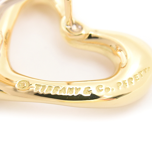 ティファニー ピアス レディース オープンハート エルサペレッティ イエローゴールド 750YG TIFFANY 中古