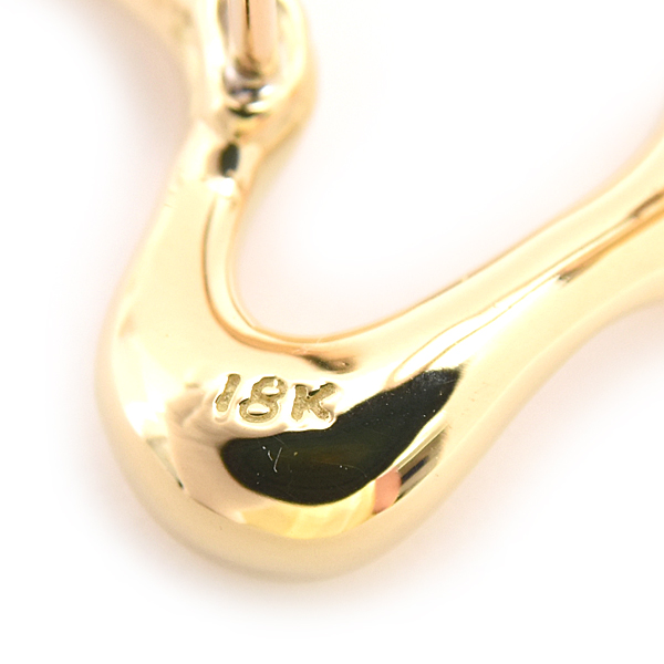 ティファニー ピアス レディース オープンハート エルサペレッティ イエローゴールド 750YG TIFFANY 中古