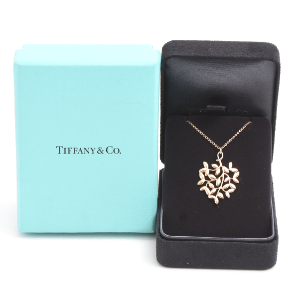 ティファニー ネックレス レディース オリーブリーフ ネックレス ピンクゴールド TIFFANY 750PG 中古