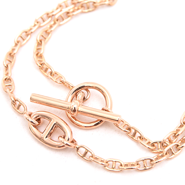 エルメス ブレス レディース シェーヌダンクル ファランドールTPM ブレス ピンクゴールド HERMES 750PG 中古