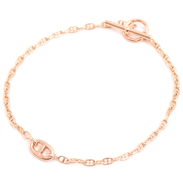 エルメス ブレス レディース シェーヌダンクル ファランドールTPM ブレス ピンクゴールド HERMES 750PG 中古