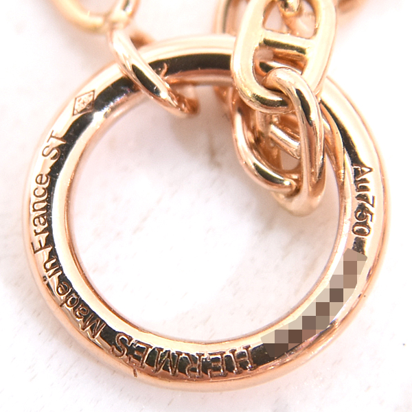 エルメス ブレス レディース シェーヌダンクル ファランドールTPM ブレス ピンクゴールド HERMES 750PG 中古