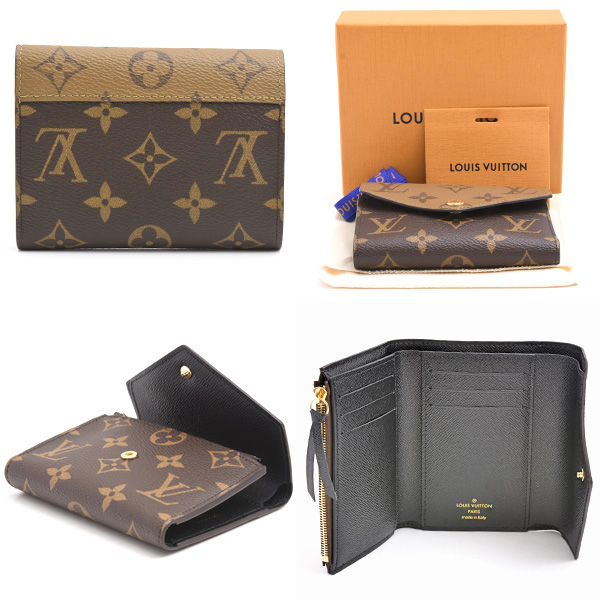 ルイヴィトン 財布 レディース モノグラム リバース ポルトフォイユ ヴィクトリーヌ 三つ折り Louis Vuitton M81557 中古