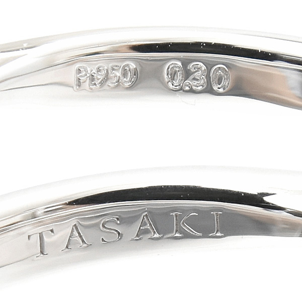 タサキ 指輪 レディース ピアチェーレ ソリティア ダイヤモンド リング 立爪 10号 D0.30ct H-VS2-3EX プラチナ TASAKI PT950 中古