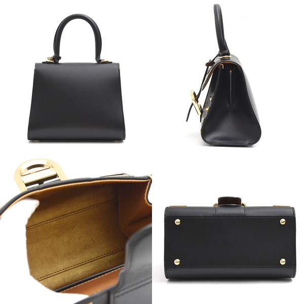 デルヴォー バッグ レディース ブリヨン ミニ ファイヤーワークス 2WAY ハンドバッグ レザー ブラック Delvaux 中古