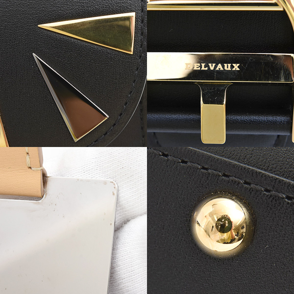 デルヴォー バッグ レディース ブリヨン ミニ ファイヤーワークス 2WAY ハンドバッグ レザー ブラック Delvaux 中古
